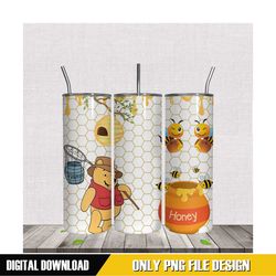 winnie the pooh catching bees honey tumbler png