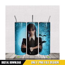 wednesday 20oz skinny tumbler sublimation design png