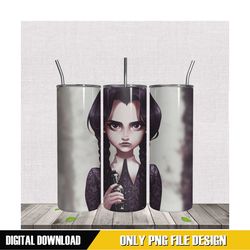 wednesday art 20oz tumbler design idea png