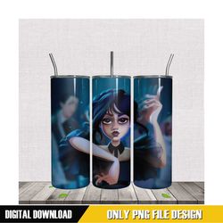 wednesday chibi design 20oz tumbler png