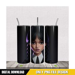 wednesday portrait tumbler sublimation png