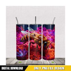 yellow bumblebee 20oz tumbler insect design png