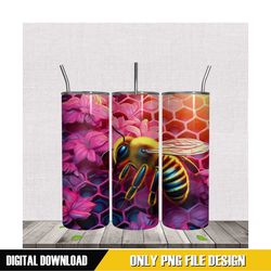 bee on purple flower 20oz tumbler png