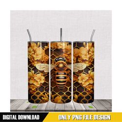 yellow flower bee middle tumbler png