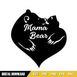 mama bear mother day heart shape svg
