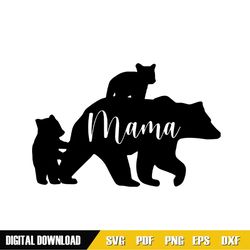 mama mother day bear and babies svg