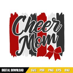 cheer mom red bow print svg