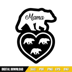 mama of three baby bears svg