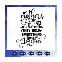 mothers are like buttons they hold everything together, happy mothers day svg, mothers day svg, mothers day gift, mother