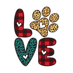 Valentine Love Svg, Valentine Svg, Valentine Paw Svg, Plaid Valentine Svg, Leopard Valentine Svg, Love Svg, Plaid Love S