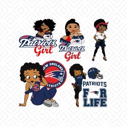 PATRIOTS FOOTBALL SVG, Sport Svg, Patriots Svg, Black Girl Svg, Betty Boop Patriots Design, New England Patriots Svg, Nf