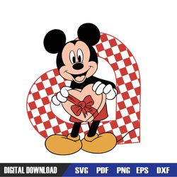 Disney Mickey Mouse Heart Gift Valentine Day SVG