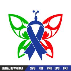 Autism Awareness Day Ribbon Moth SVG
