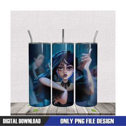 wednesday chibi design 20oz tumbler png