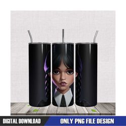 wednesday portrait tumbler sublimation png