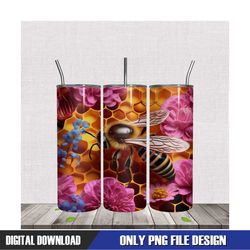 bee and flower tumbler sublimation png