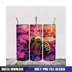 bee on purple flower 20oz tumbler png