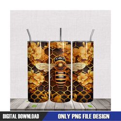 yellow flower bee middle tumbler png