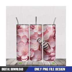 full blossom bee flower 20oz tumbler png