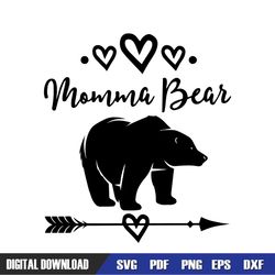 momma bear mother day arrow heart svg