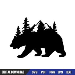 bear mountain back silhouette svg