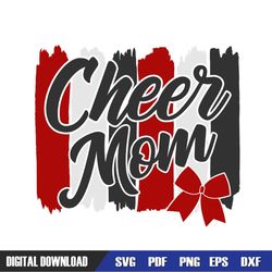 cheer mom red bow print svg