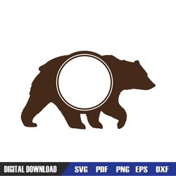 grizzly mama bear monogram svg