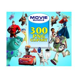 300 Movie Bundle Clipart, Coco Cars, Toy Story Merida, Movie Clipart Bundle, Disney Bundle Png