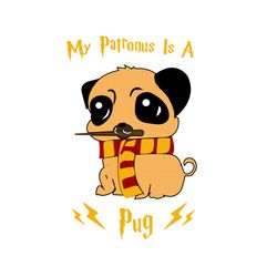 my patronus is a pug svg, cartoon svg, pug svg, dog svg, patronus svg, animal svg, fictional character svg, funny animal