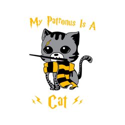 my patronus is a cat svg, cartoon svg, cat svg, cat wear scarf svg, patronus svg, animal svg, fictional character svg, f