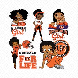Cincinnati Bengals Svg Bundle, Sport Svg, Bengals Svg, Black Girl Bengals Design Svg, Football Svg, NFL Logo Svg, Betty