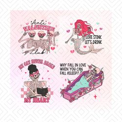 Anti Valentine Skeleton Club PNG, Love Stink Lets Drink Png, Funny Valentine SVG, Valentine Quotes SVG, Valentine Day PN