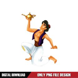 Aladdin Holding The Magic Lamp PNG Digital Download