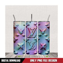 Louis Vuitton Logo 3D Steel Plate Tumbler Wrap PNG