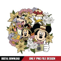 Disney Flower Mickey Friends Safari Mode PNG