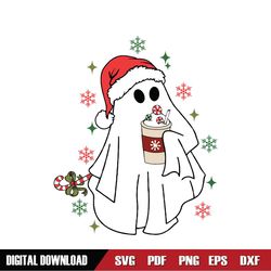 Santa Boo Ghost Christmas Day Coffee SVG
