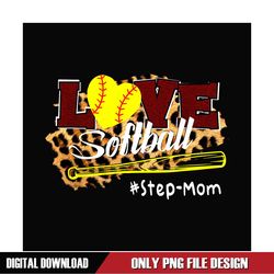 Love Stepmom Leopard Softball Bat Sport PNG