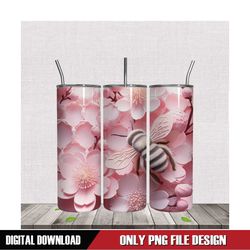 full blossom bee flower 20oz tumbler png