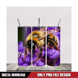 bumblebee purple flower 20oz tumbler png