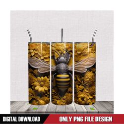 big bee yellow flower tumbler png