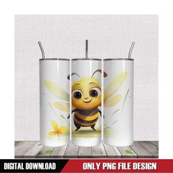 white background middle bee cute tumbler png