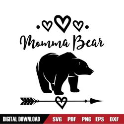 momma bear mother day arrow heart svg