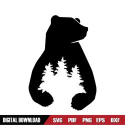 bear hugging the tree silhouette svg