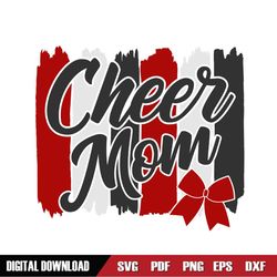 cheer mom red bow print svg