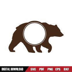 grizzly mama bear monogram svg