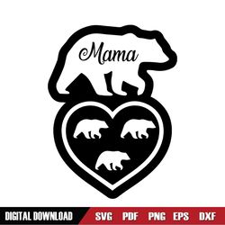 mama of three baby bears svg