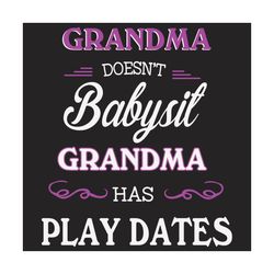 grandma doesnt babysit grandma has play dates svg, family svg, grandma svg, funny grandma svg, grandma grandchild, grand