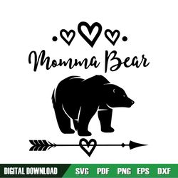 momma bear mother day arrow heart svg