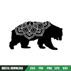 flower mandala mama bear svg