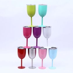 leakproof insulated travel cup stainless steel,vacuum insulated wine cup with slider lid